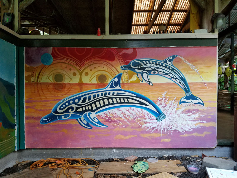 Work In Progress Dolphins and the Inland Sea 4'x7'