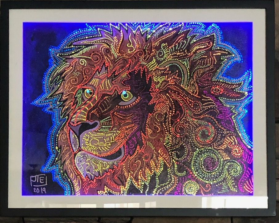 Heart of a Lion in UV Light
